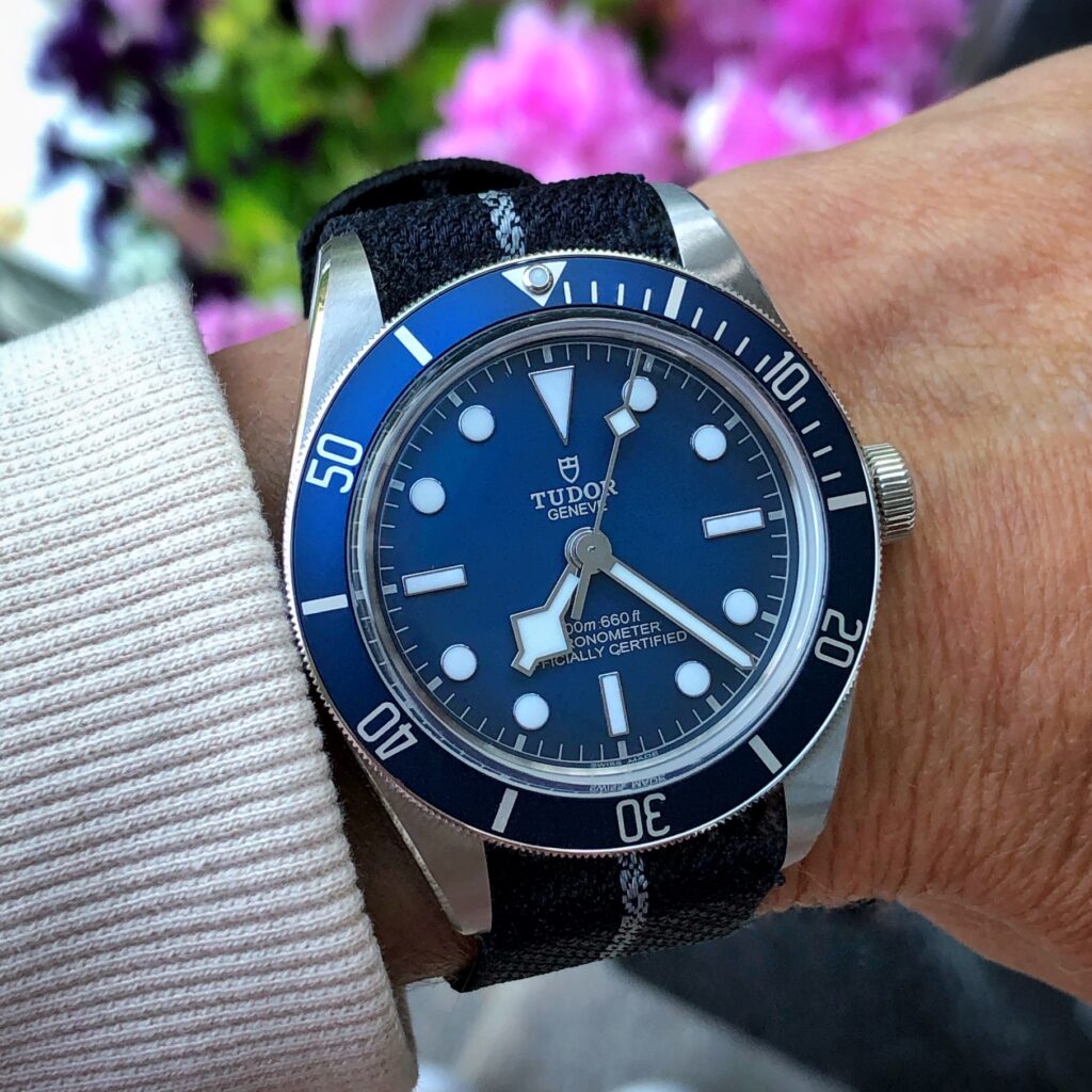 Tudor Black-Bay Fifty-Eight Navy Blue Mia Litström Cars and Watches for Ladies